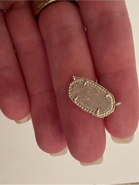 Kendra Scott White Druzy Pendant Necklace in Gold
